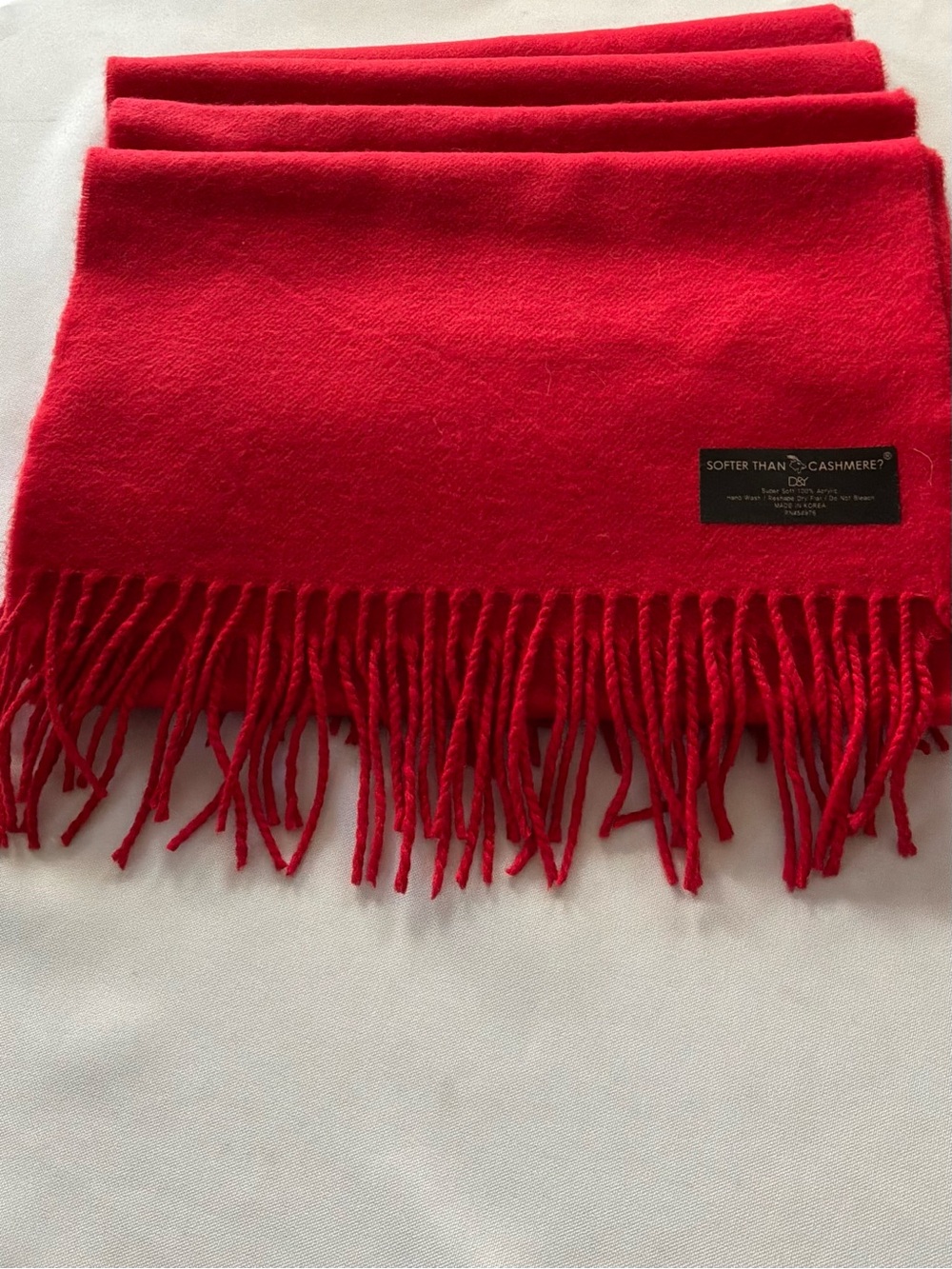 Softer Than Cashmereยฎ Bright Red Fringe Scarf